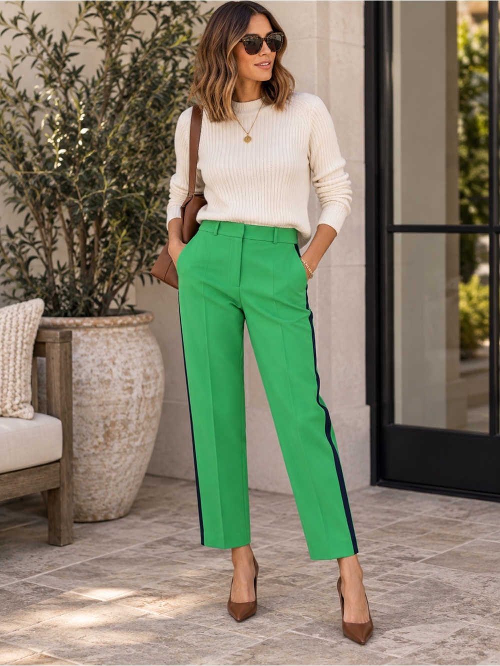 Boden Kew Side Stripe Pants Bright Green Navy Tuxedo NWT 12R #1044